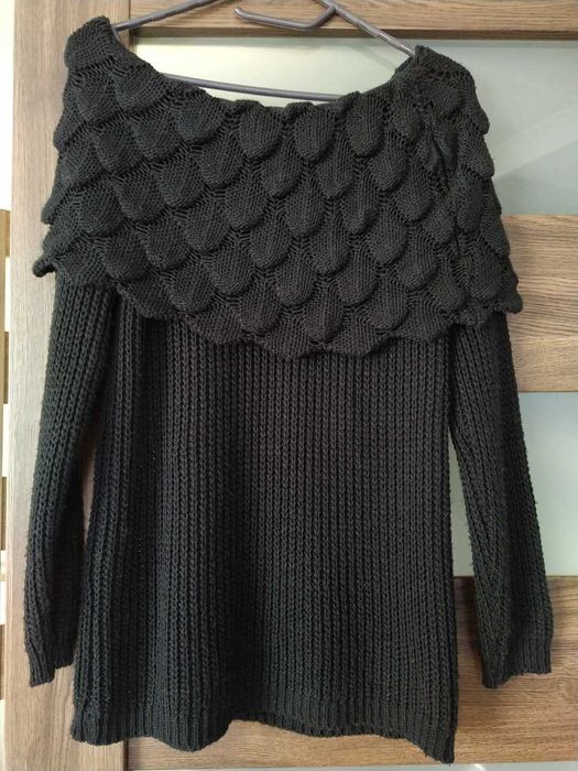 czarny ciepły sweter S
