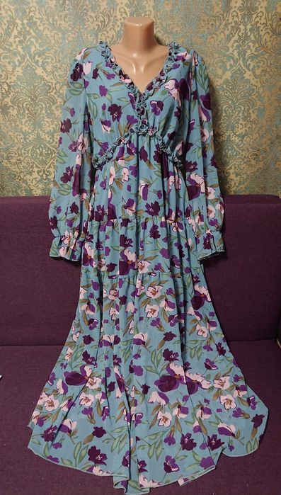 Красивое длинное платье макси большой размер батал 52