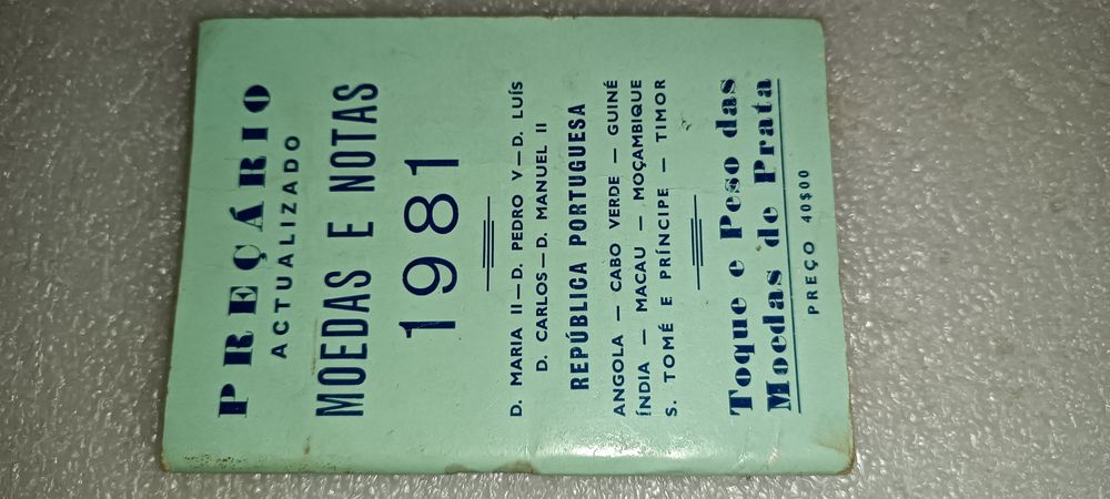 Antigo Mini preçário moedas e notas 1981