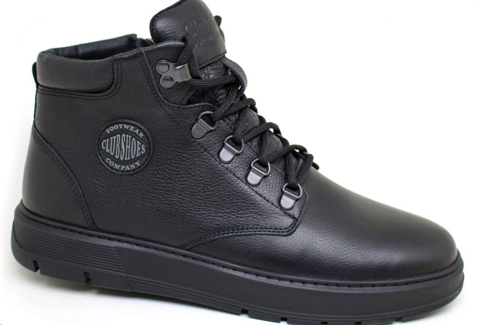 Зимние кожаные мужские полуботинки, на замочке ( стиль Salamander)