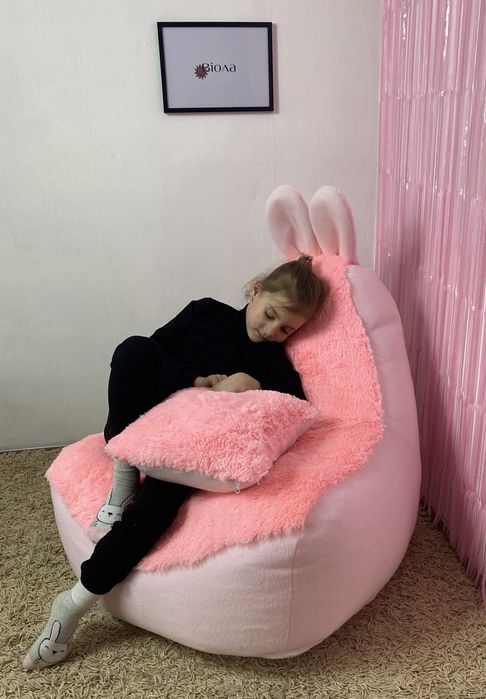 Кресло мешок зайка Віола™ детское дитяче крісло мішок пуф груша