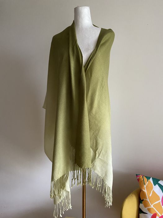 Duży kaszmirowy szal chusta kaszmirowa jedwabna ombre