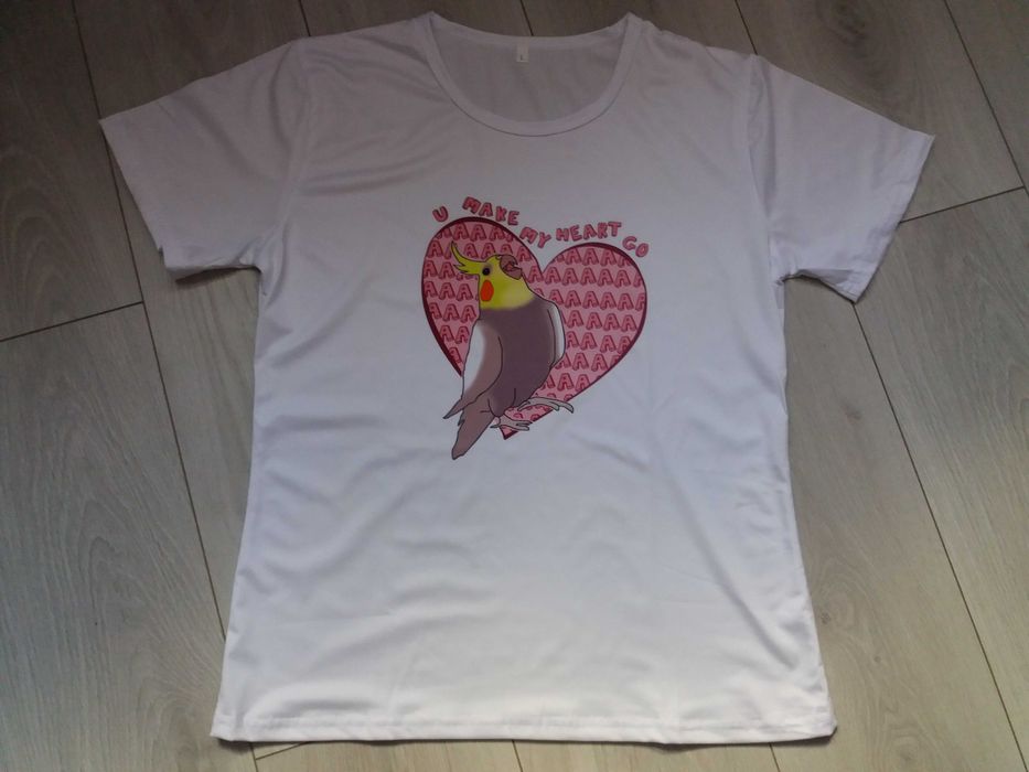 Koszulka T shirt damski papuga nimfa