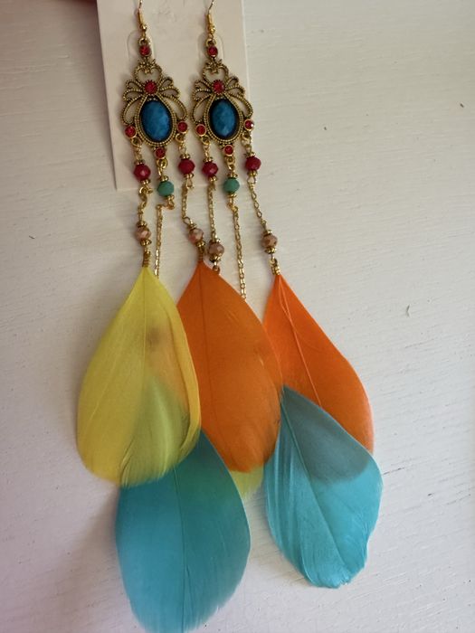 Kolcxyki piórka kolorowe boho