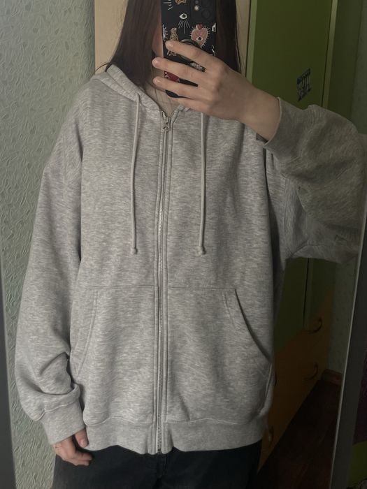 Зіп худі сіре zip hoodie S