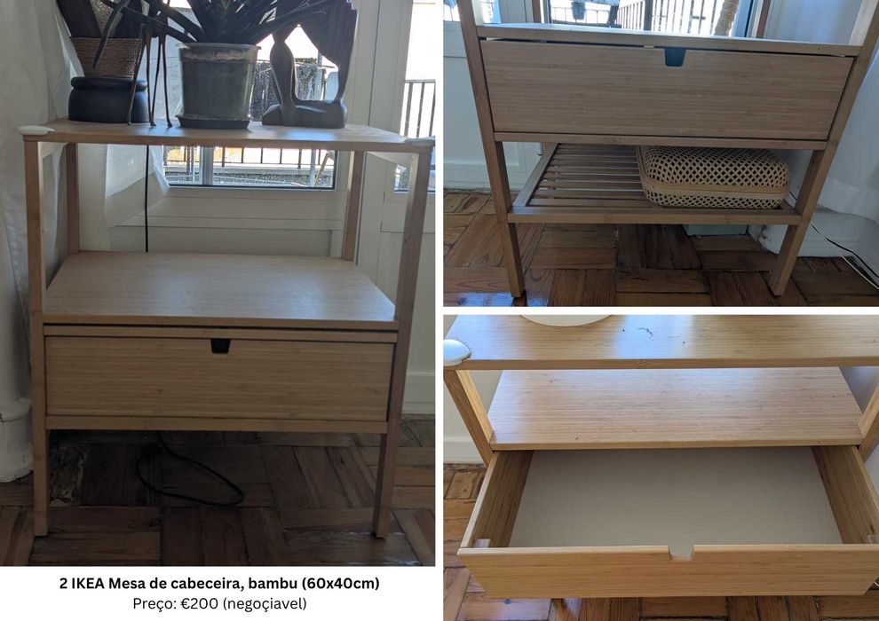 IKEA Mesas de cabeceira de bambo