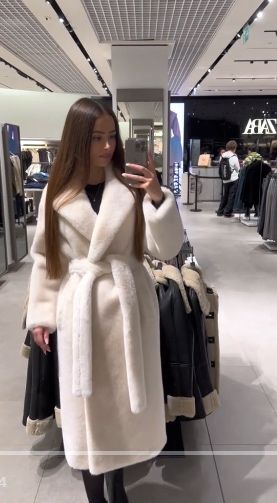 Шуба Zara, пальто з штучного хутра