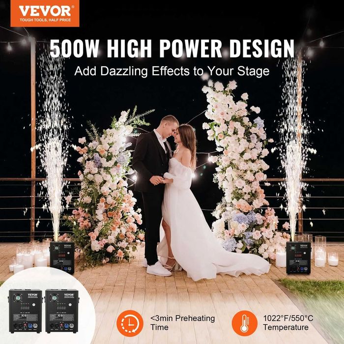 Піротехнічна машина 2x Іскровий генератор 500 Вт радіус дії 2-4 м