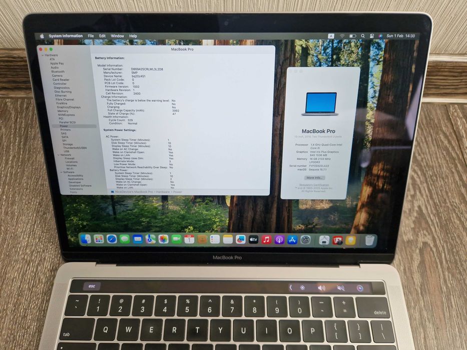 2019 MacBook Pro A2159 13.3" I5-8257U / 16 GB / 256 GB - 329 АКБ