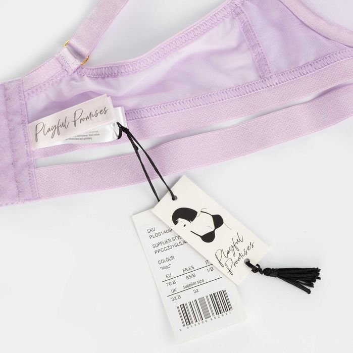Playful Promises biustonosz soft 70B liliowy siateczka paski strappy