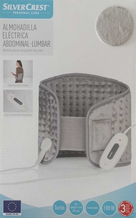 Almofada de aquecimento para a zona abdominal e costas