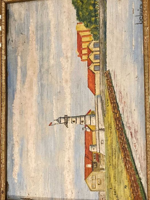 Quadro pintado à mão do "Forte da Barra"