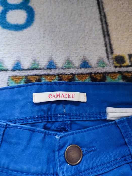 Spodnie jeansowe damskie chabrowe proste straight rozm 36 S Cameieu