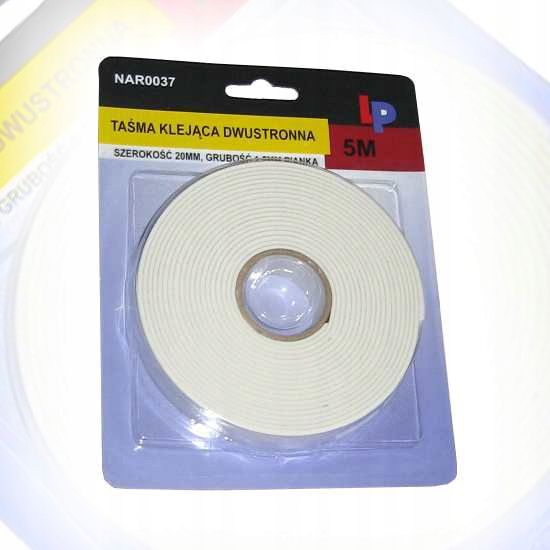 Taśma klejąca dwustronna 1,5mm x20mm x5m 12szt
