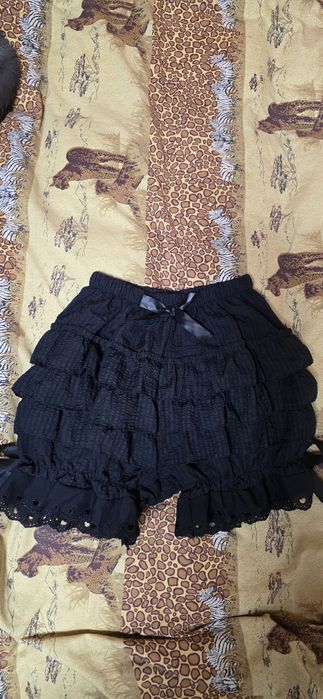 Чорні шорти готичні мереживні бантики y2k