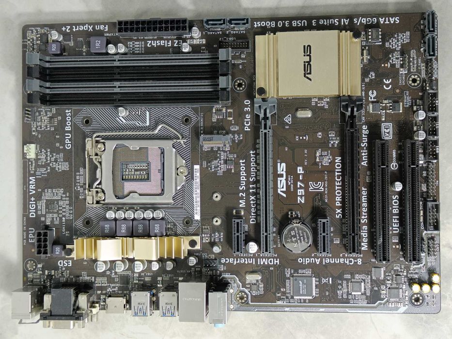 Материнська плата ASUS Z97-P LGA1150 з М2 слотом під SSD! ВІДМІННИЙ СТАН!