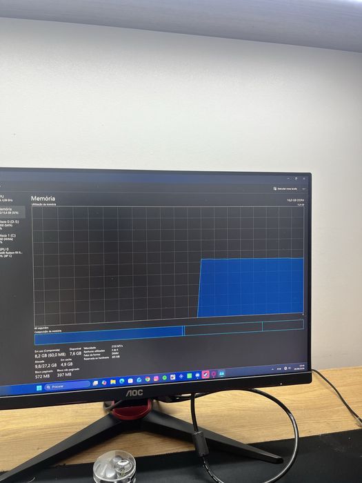 Computador gaming Ryzen 5 5500 Radeon 6600 16gb ram 500gb+1Tb