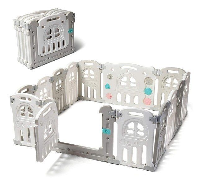 Kojec dla dziecka modułowy plastikowy. Suchy basen Szary 160 x 160 OUTLET