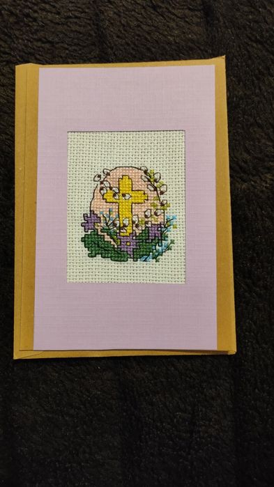 Kartki wielkanocne haft krzyzykowy hand made