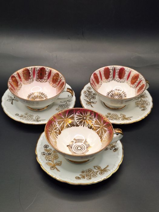 Zestaw filiżanek do kawy. 3szt Gareis Waldsassen Bavaria