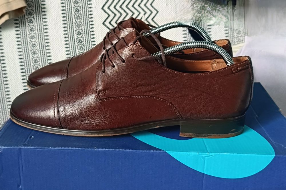 Buty wizytowe skórzane ALDO 42 półbuty brązowe