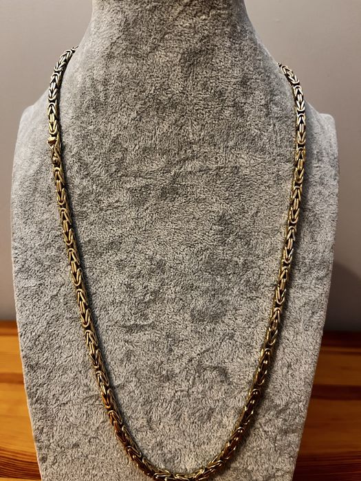 Złoty łańcuszek królewski 75,29g pełny kuty złoto 585 14k