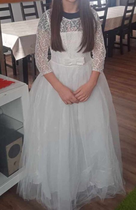 Alba sukienka dziewczęca komunijna dł. 125 cm rozmiar 160 BEZ BOLERKA