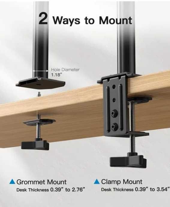 Huanuo uchwyt ramię na 2 monitory 13-30 cali