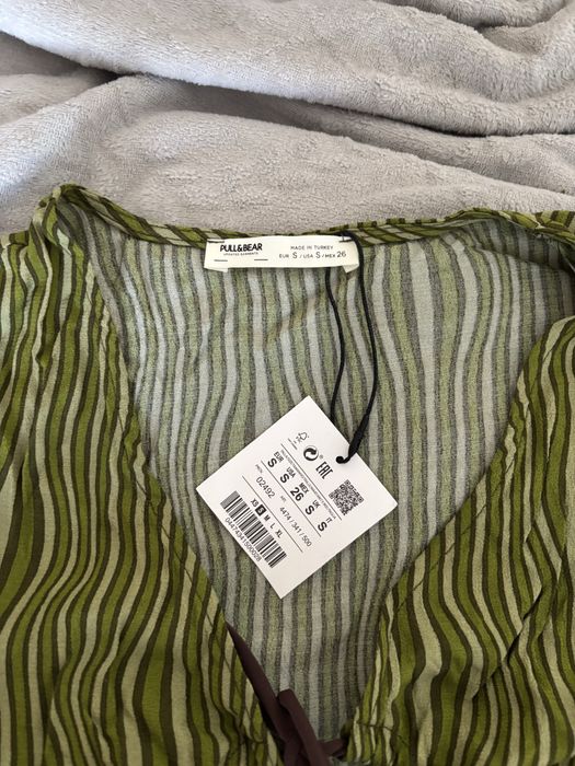 Zielona bluzka vintage w paski