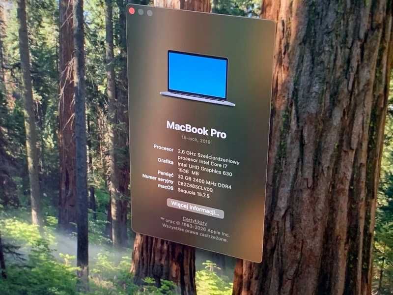 MacBook Pro 2019 15-inch 32 GB RAM 2,6 GHz i7 Touch Bar