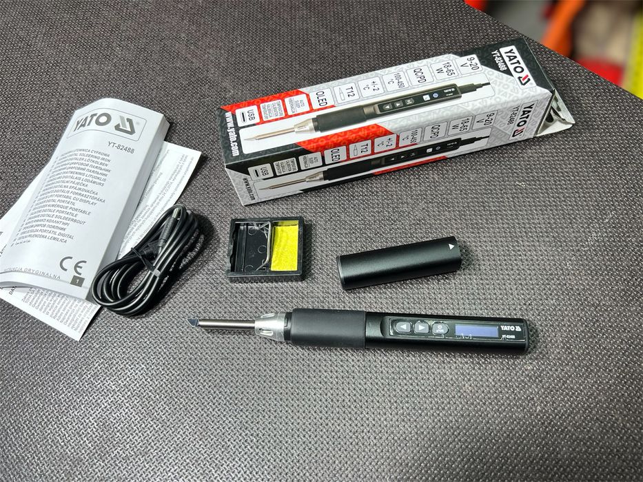 Паяльник портативный с питанием от повербанка/сети YATO YT-82488