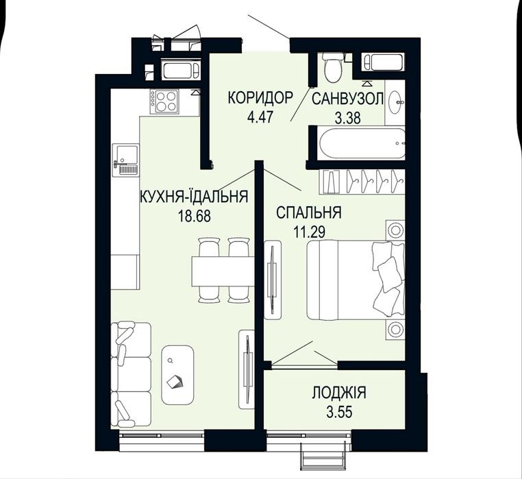 1-room apartment apartment by the address st. Morshinskaya ul (area 41,4 m²) - Atlanta.ua - photo 9