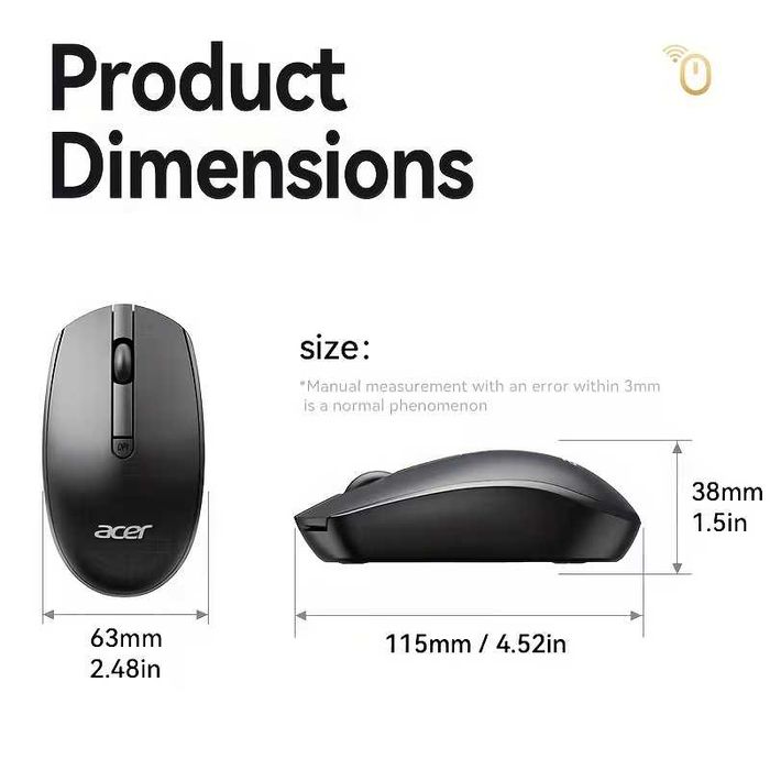Бездротові мишки: ACER OMR280 2,4GHz Black; Ugreen 2,4GHz Bt 5.2 Black