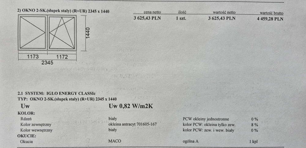 Okno PVC Drutex Iglo Energy
