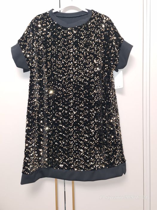 Nowa sukienka cekiny złote