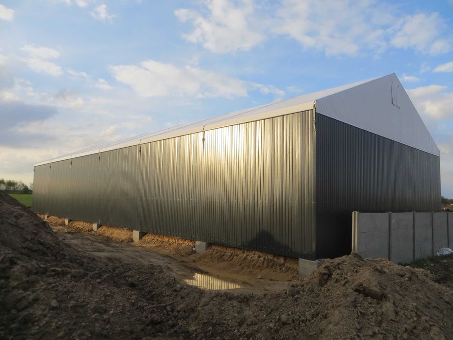 Hala namiotowa 12x30x4  boki blacha