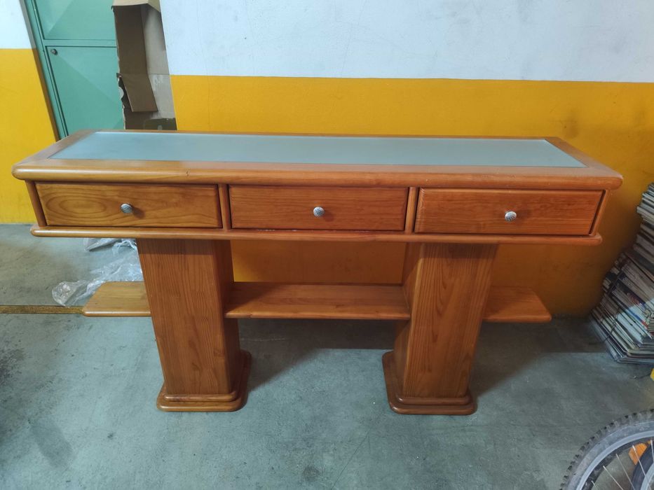 Conjunto de 2 armários para hall de entrada - madeira maciça e pesada (muito robustos)