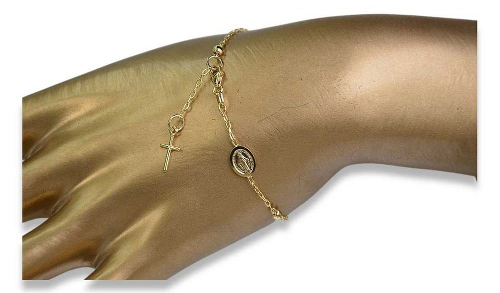 Złoty różaniec bransoletka włoska "Dolce Gabbana" rbc001y W