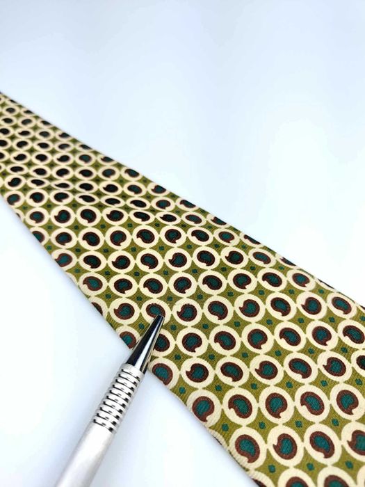 HuberTeam żółty wełniany krawat paisley mp86