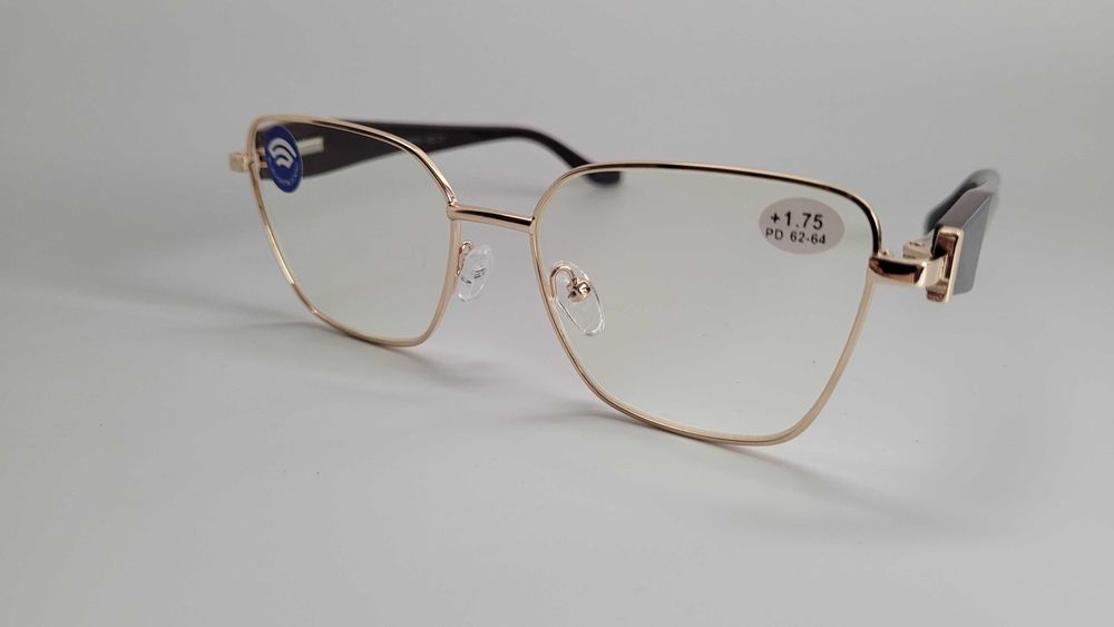 Очки для зрения женские Blue blocker в металлической оправе плюс минус