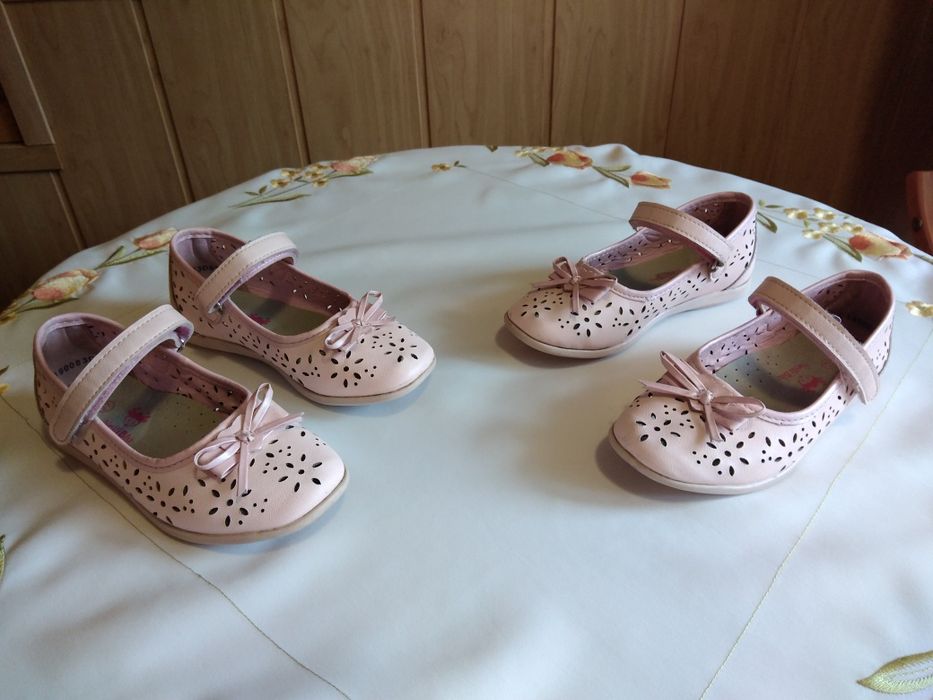 Baleriny Nelli Blu buty dla bliźniaczek różowe r. 27 do sukienki
