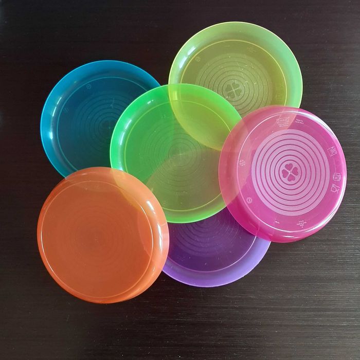 6 Pratos Plástico Coloridos