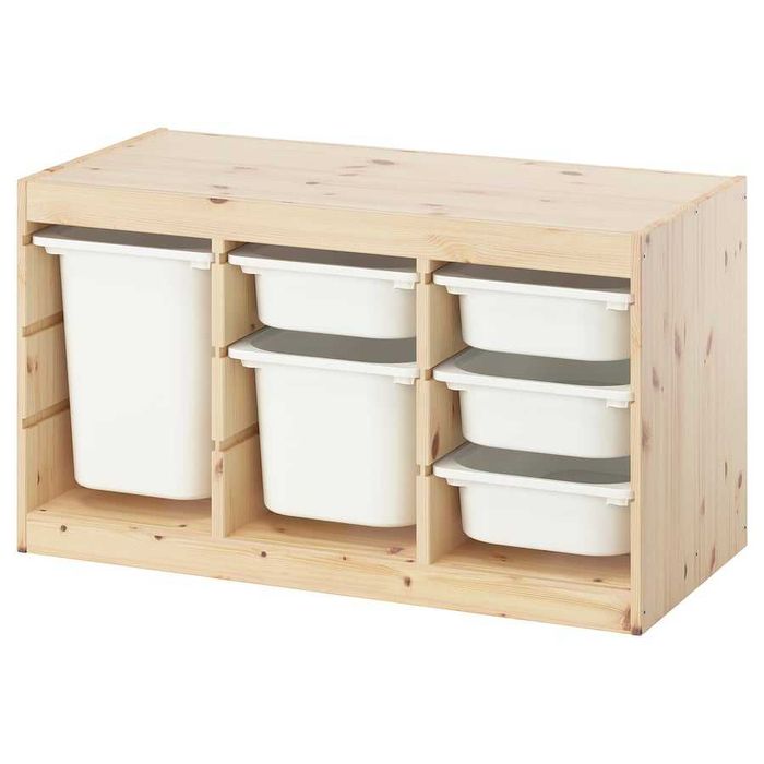 Comb arrumação c/caixas, pinho ikea