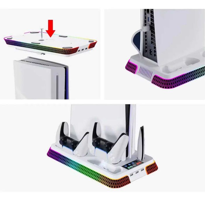 Док cтанція для PS5/PS5 Pro/PS5 Slim та геймпадів Dualsense PS5