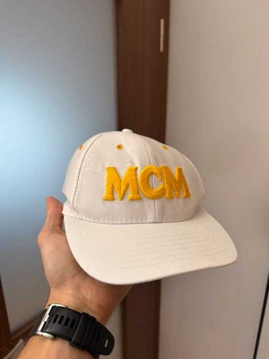 Czapka Vintage MCM Spellout Logo White Cap