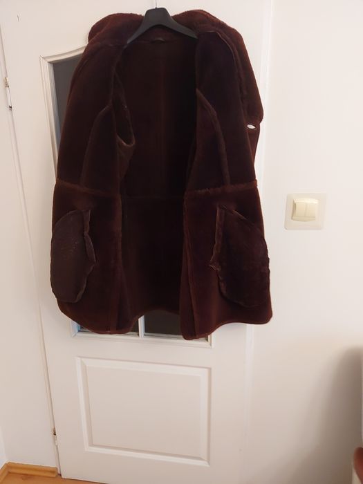 Kożuch brązowy męski