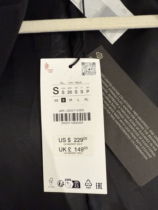 Stefano Pilati x Zara — 100 % вовняний жакет, новий з бірками