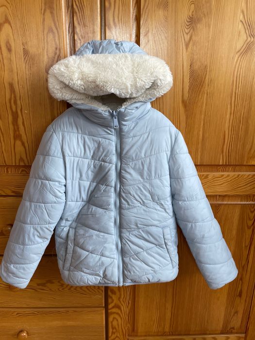 Staccato - kurtka zimowa dwustronna, biały misiu rozm. 128 cm