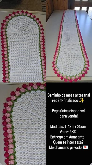 Pano de mesa em crochê