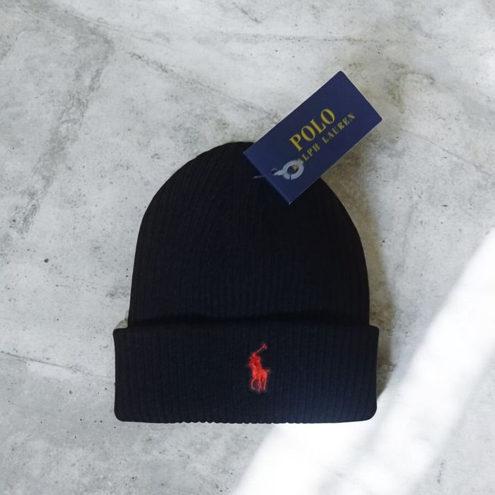 Czarna czapka Polo Ralph Lauren czarna klasyczna beania